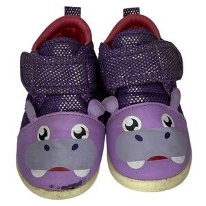 Size 6 IKIKI Purple Hippo Squeaky Toddler Sparkly Patty Potamus Shoes Squeaker